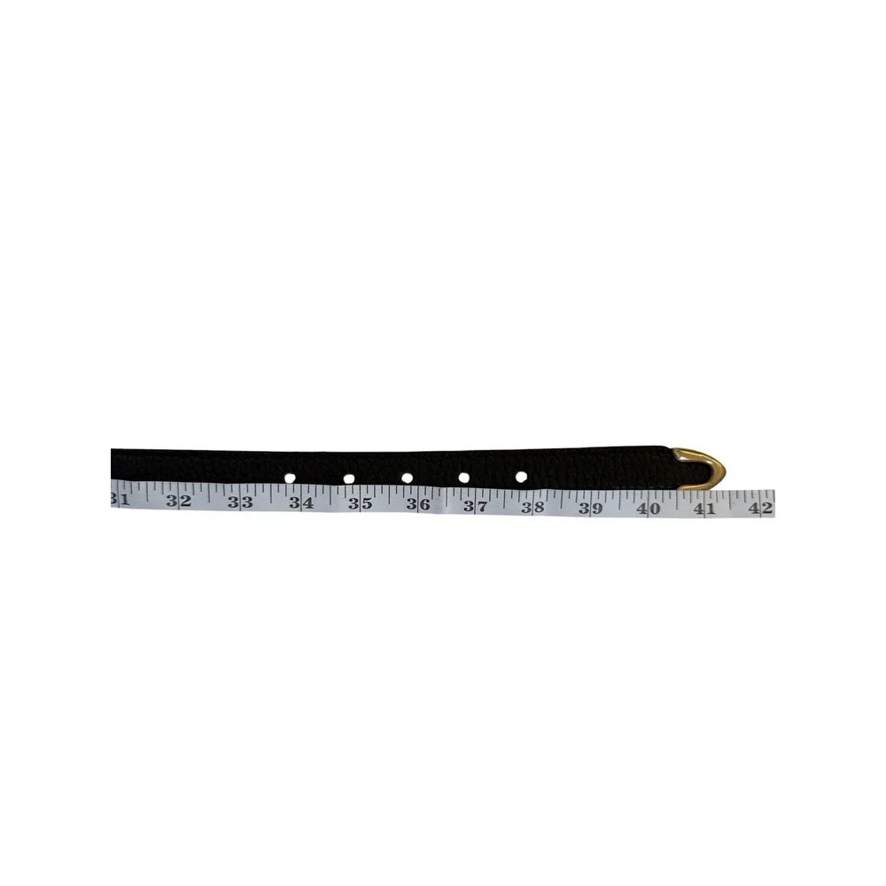 Dooney & Bourke All Weather Leather Belt Black Gold Tone Buckle Large 34-36
